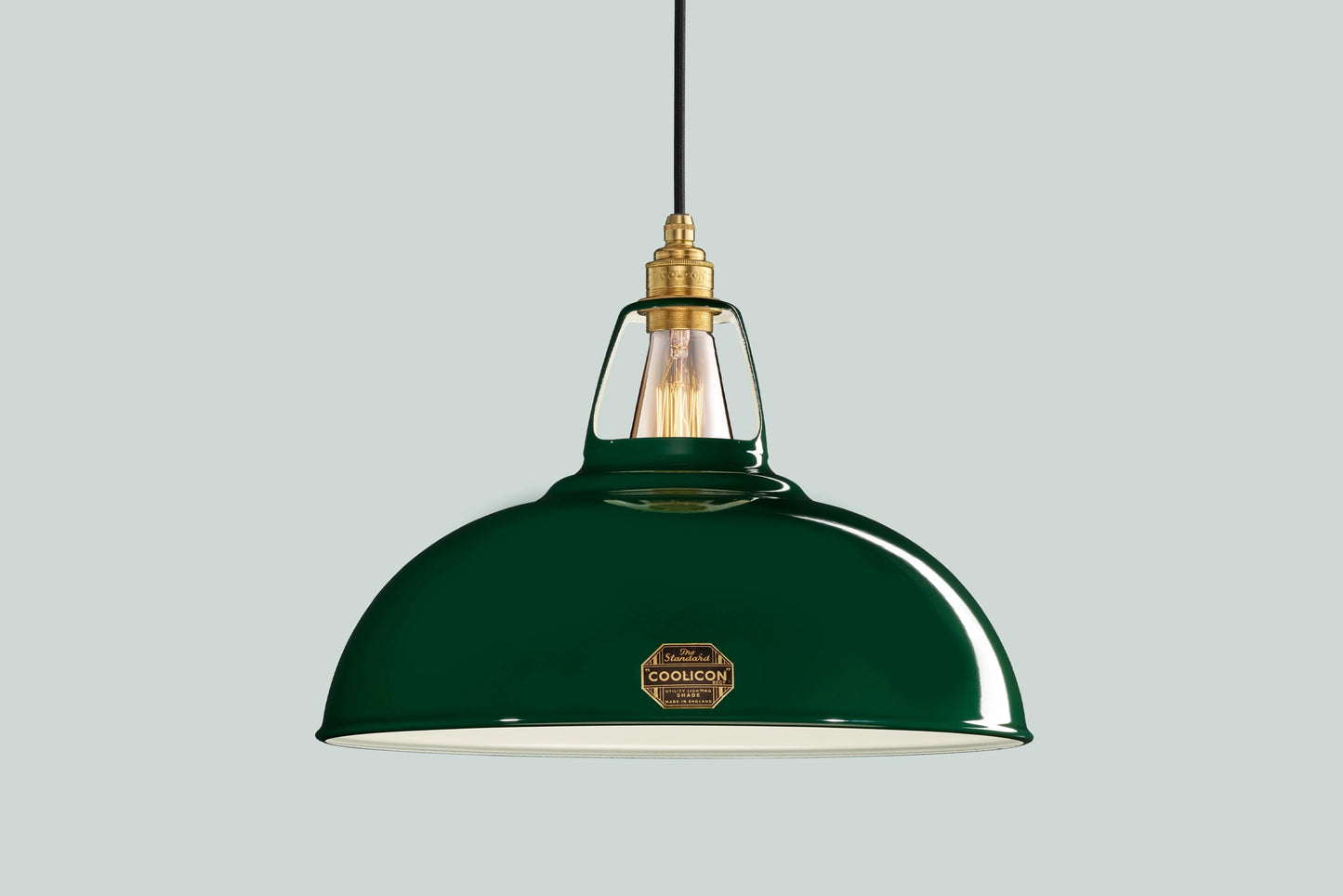 Large Green Lampshade & Suspension Set