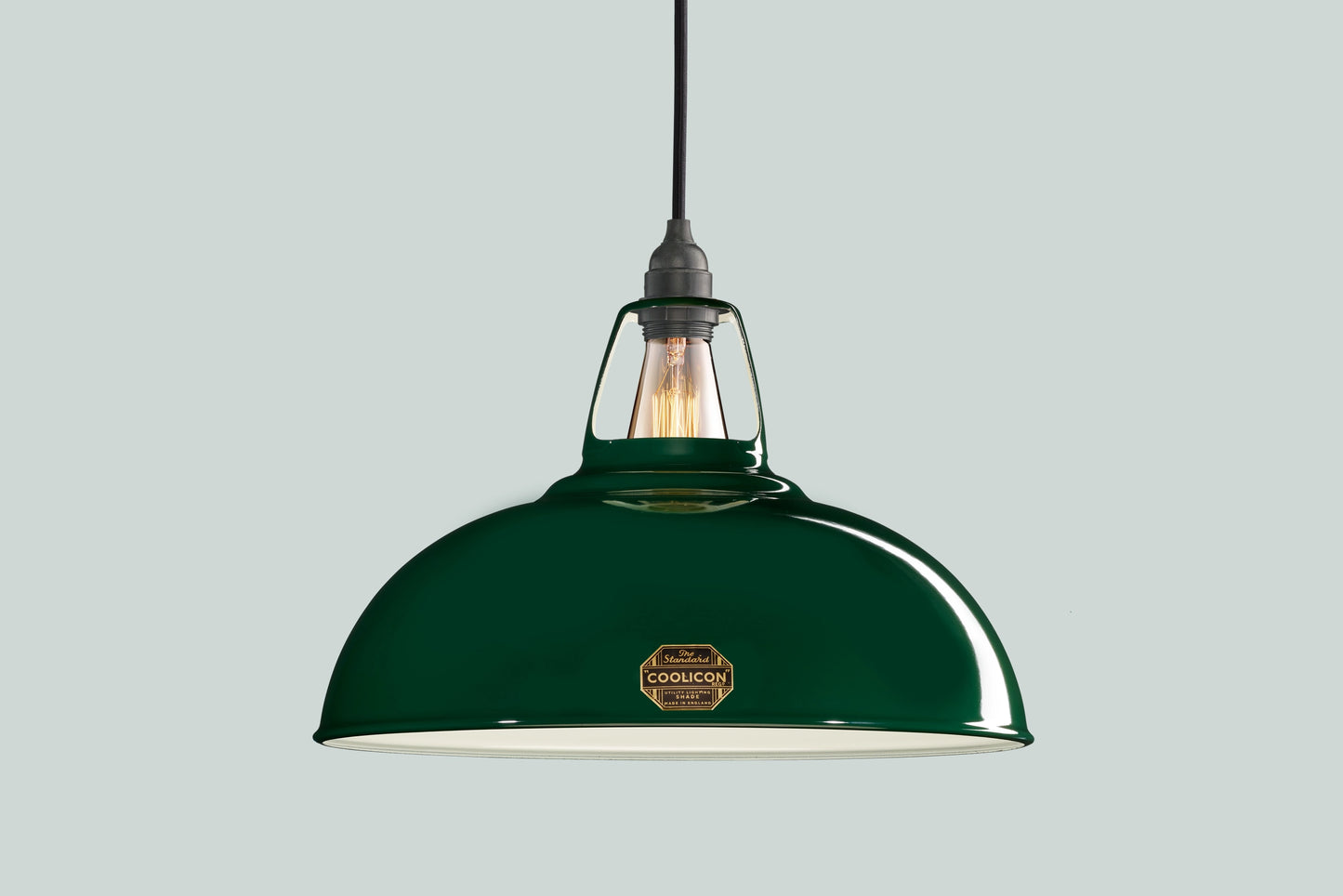 Large Green Lampshade & Suspension Set