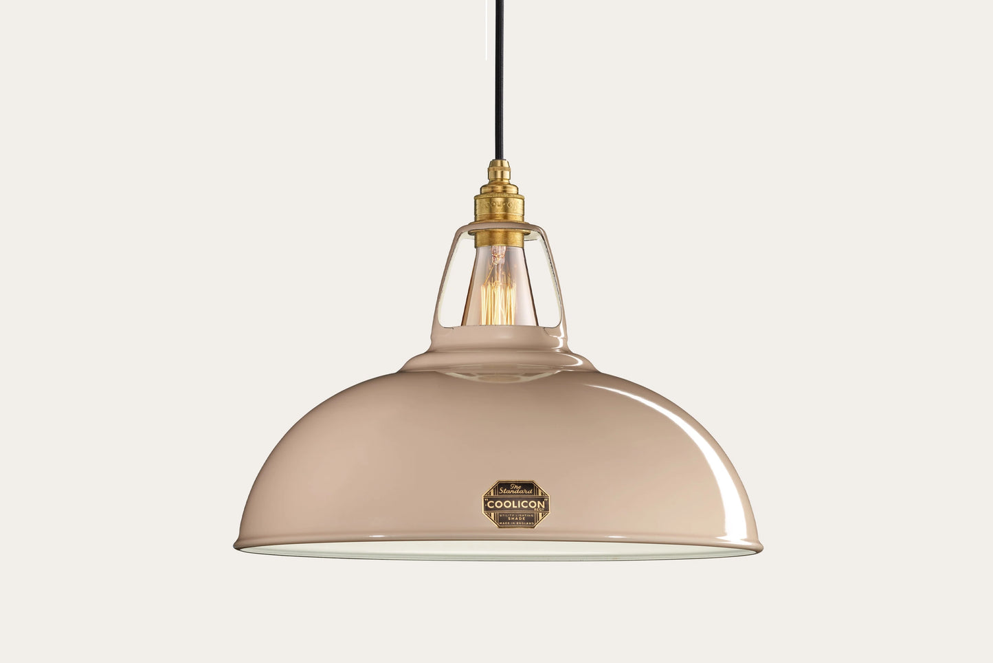 Large Latte Brown Lampshade & Suspension Set