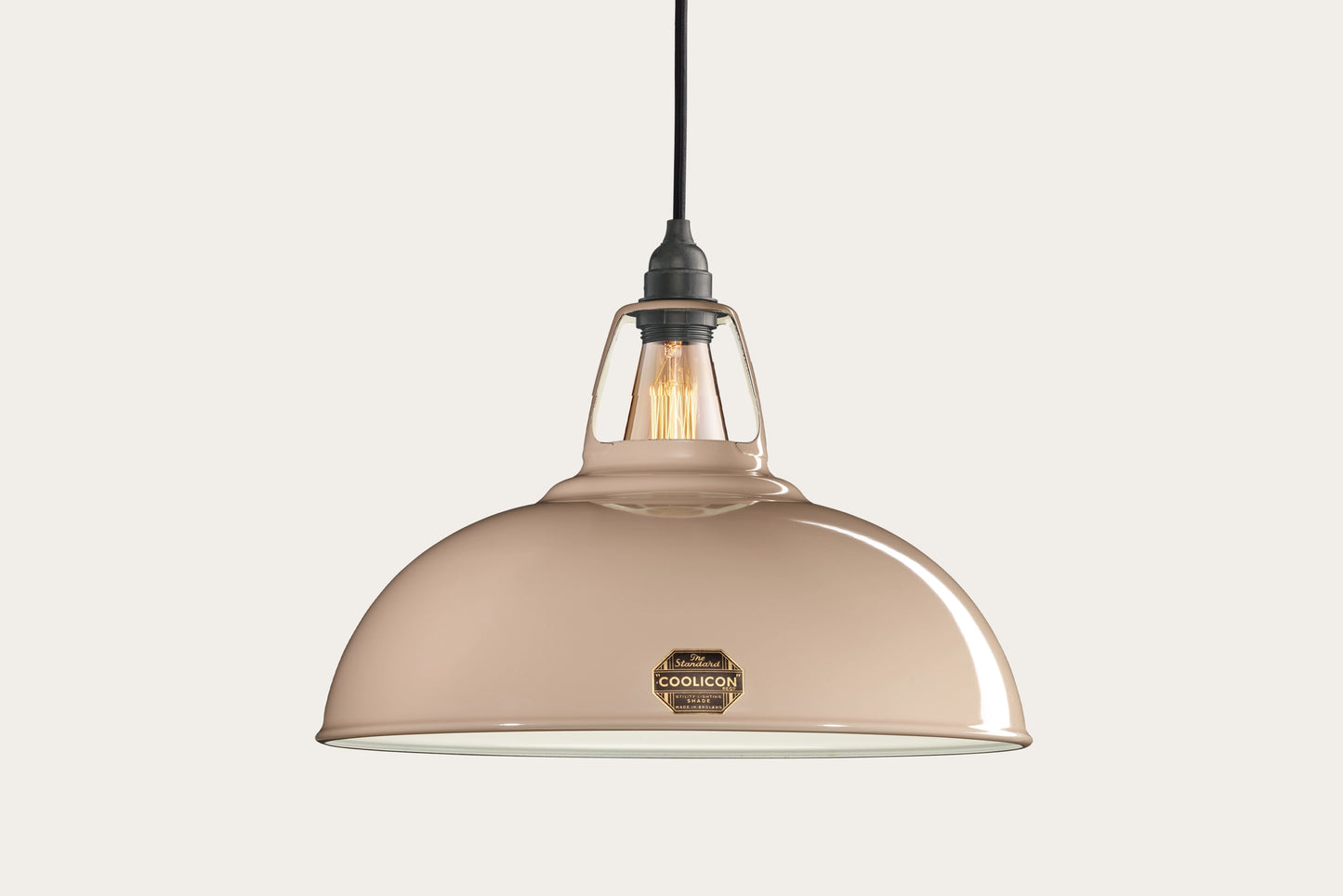 Large Latte Brown Lampshade & Suspension Set