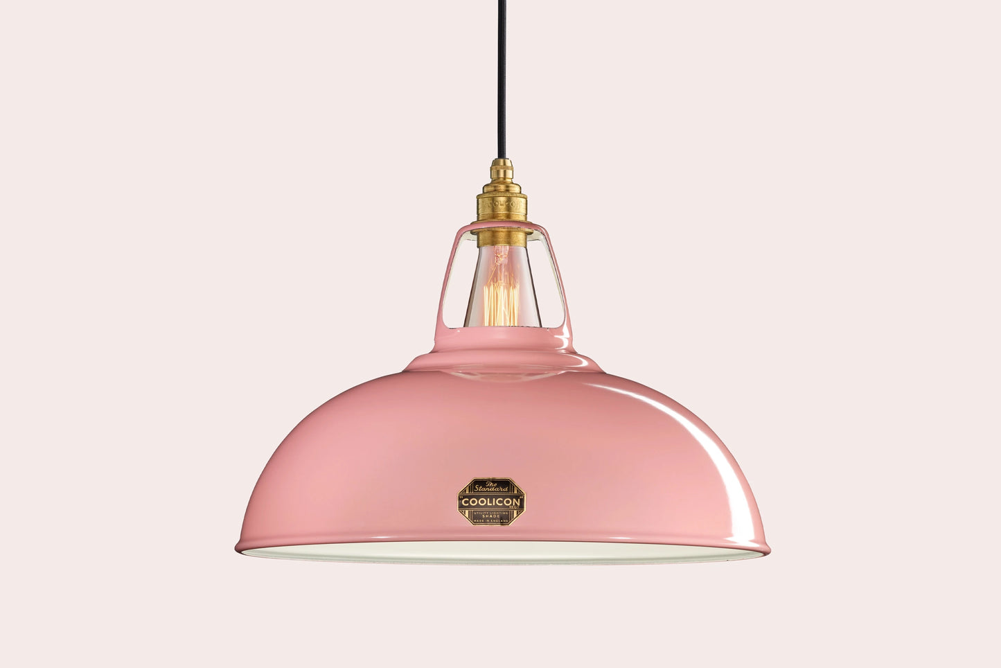 Large Powder Pink Lampshade & Suspension Set