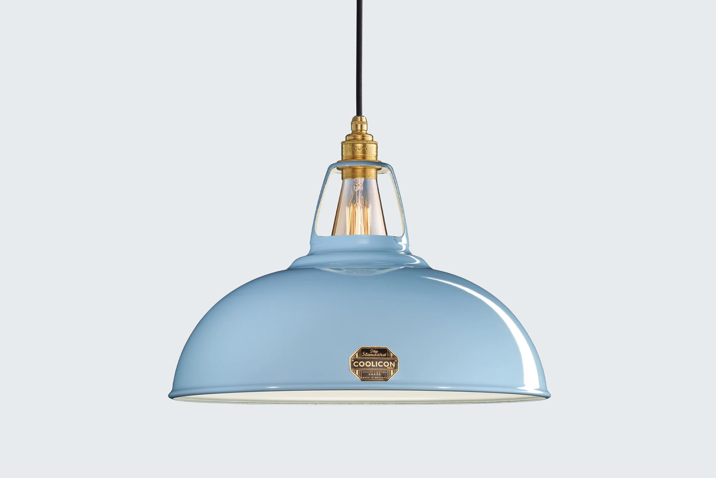 Large Sky Blue Lampshade & Suspension Set