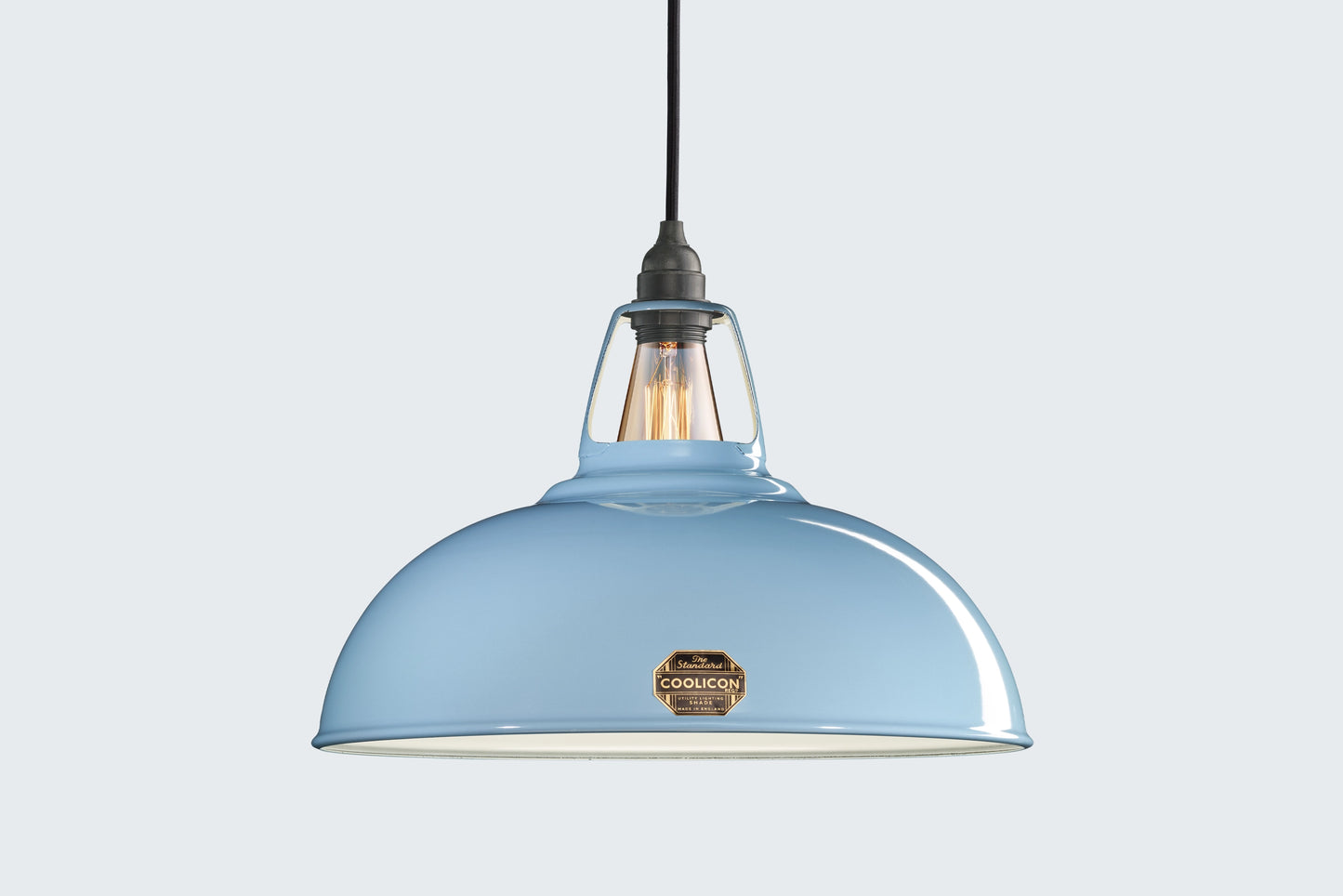 Large Sky Blue Lampshade & Suspension Set
