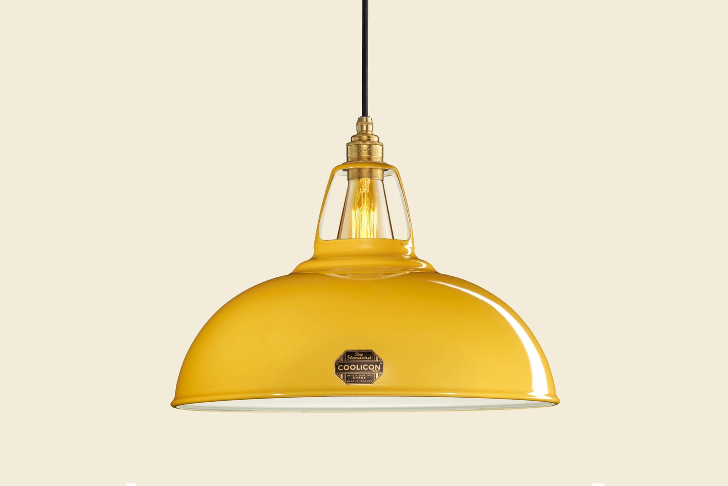 Large Deep Yellow Lampshade & Suspension Set