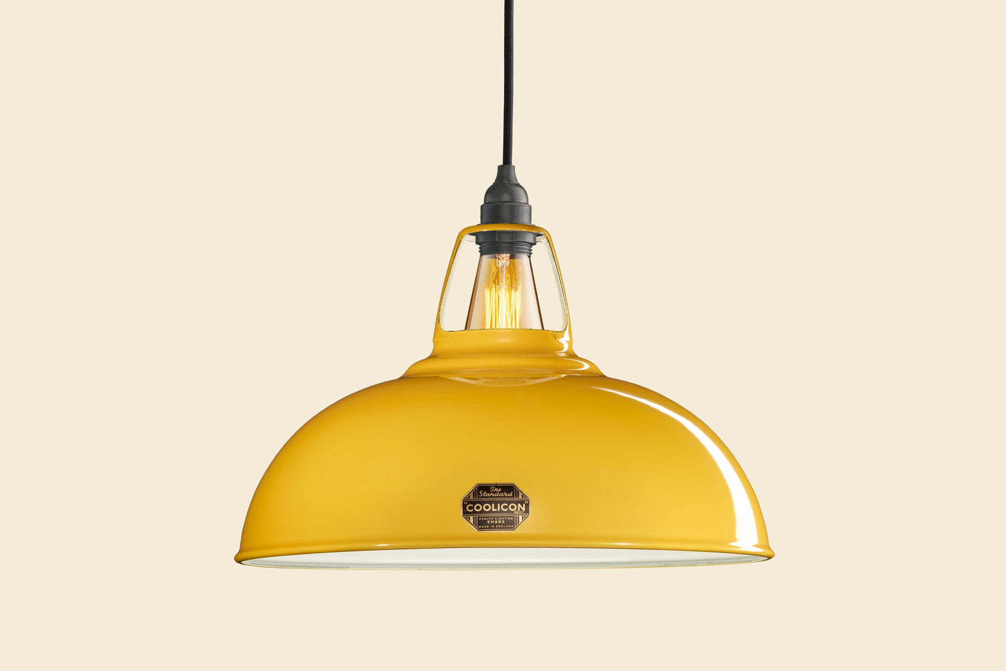 Large Deep Yellow Lampshade & Suspension Set