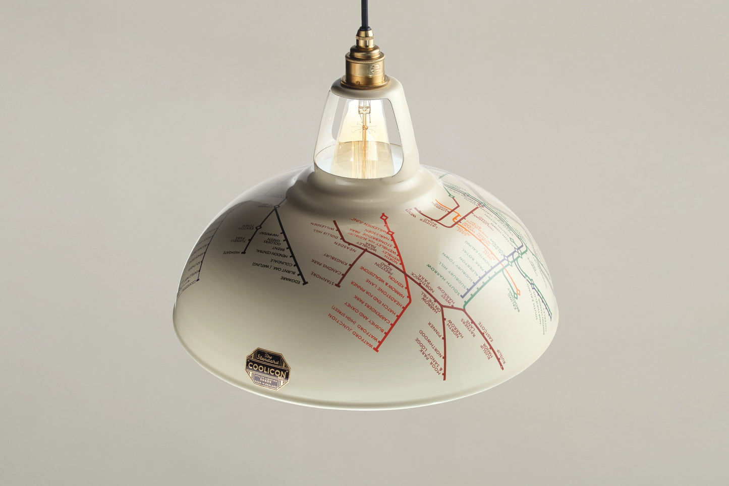 Large Underground Map Lampshade & Suspension Set