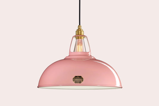 Large Powder Pink Lampshade & Suspension Set