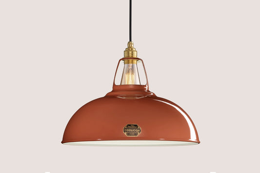 Large Terracotta Lampshade & Suspension Set