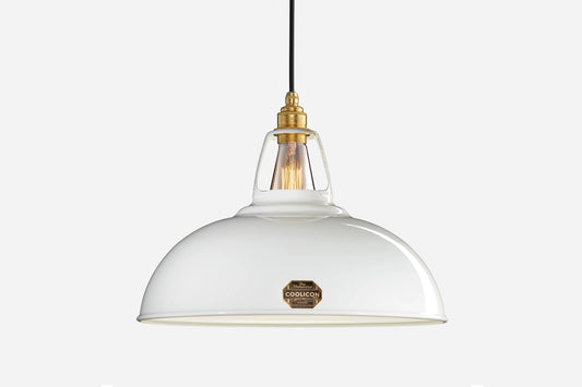 Large Original White Lampshade & Suspension Set