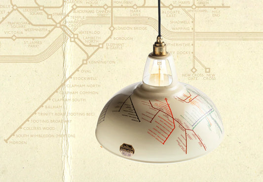 A Large Underground Map shade over a paper texture with the London Underground map. 