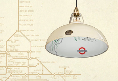 A Large Paper Cream shade over a paper texture with the London Underground map. 