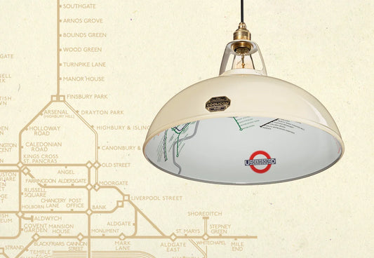 A Large Paper Cream shade over a paper texture with the London Underground map. 