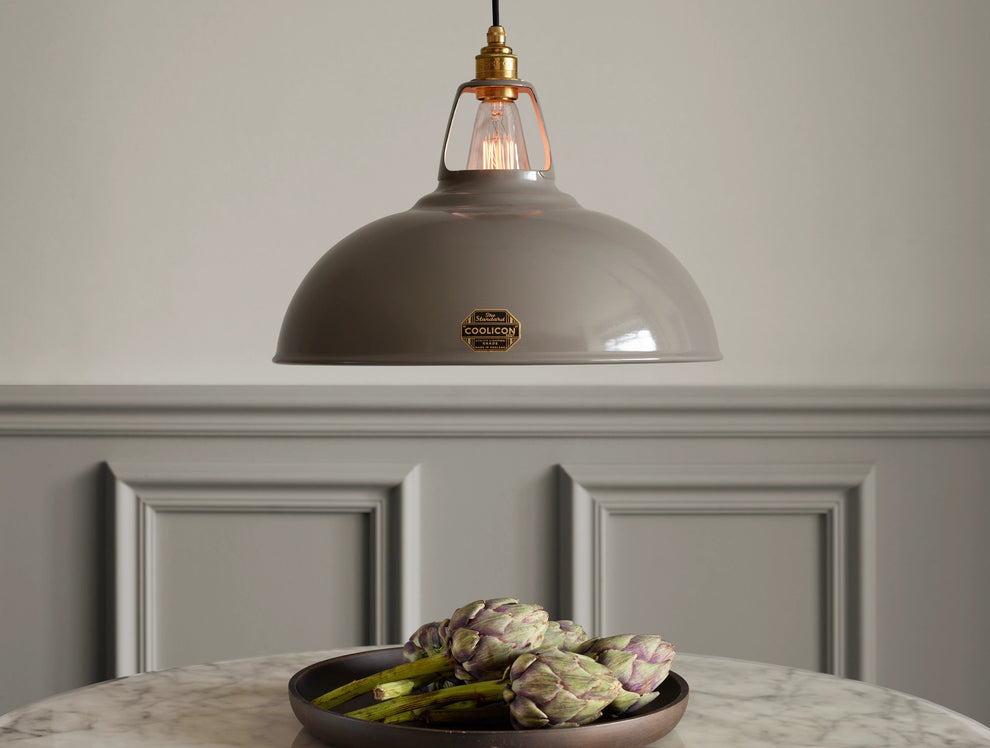 Original Grey Lampshade - Large Size | Enamel Lighting – Coolicon Lighting