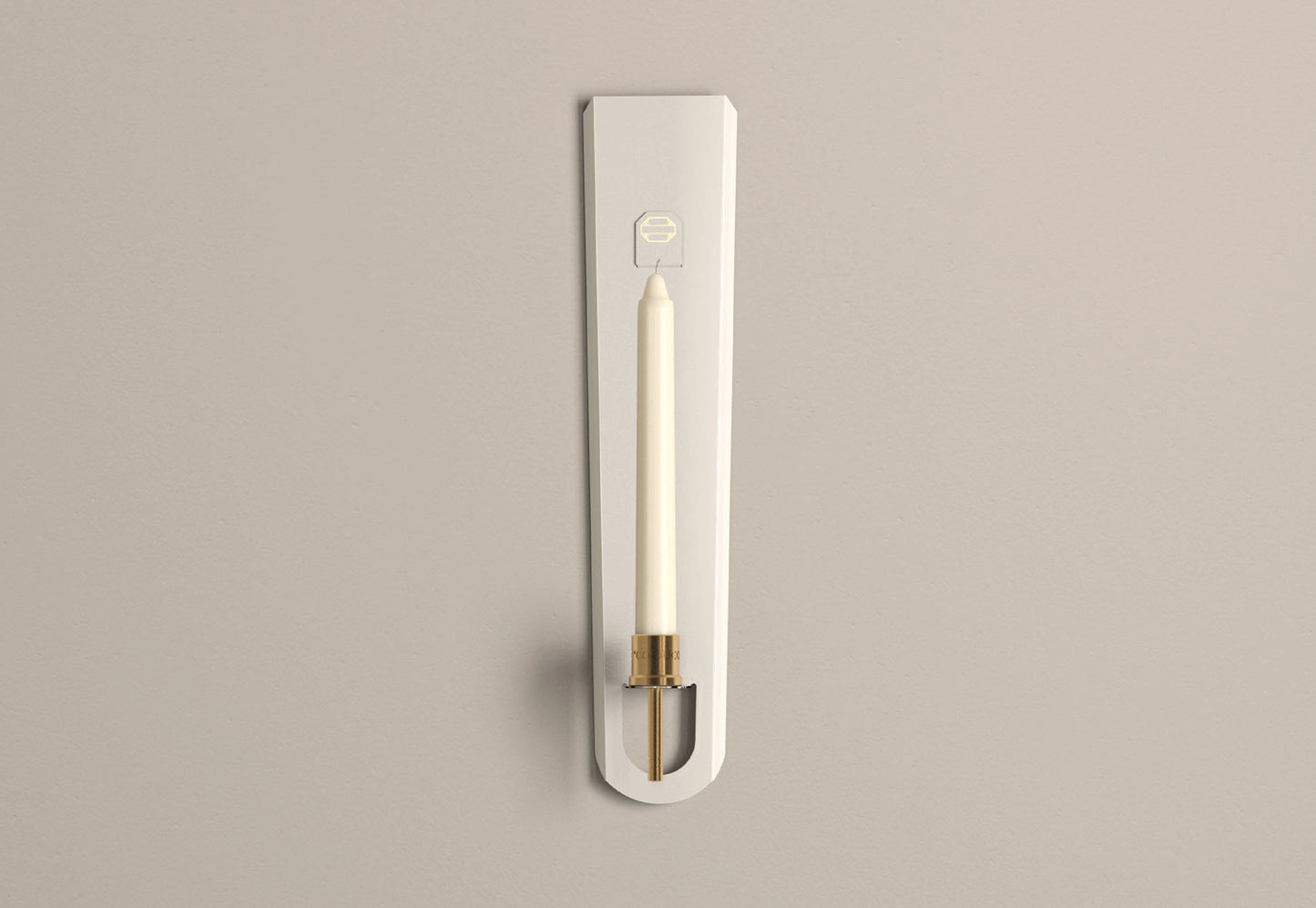 A white vitreous enamel candle sconce