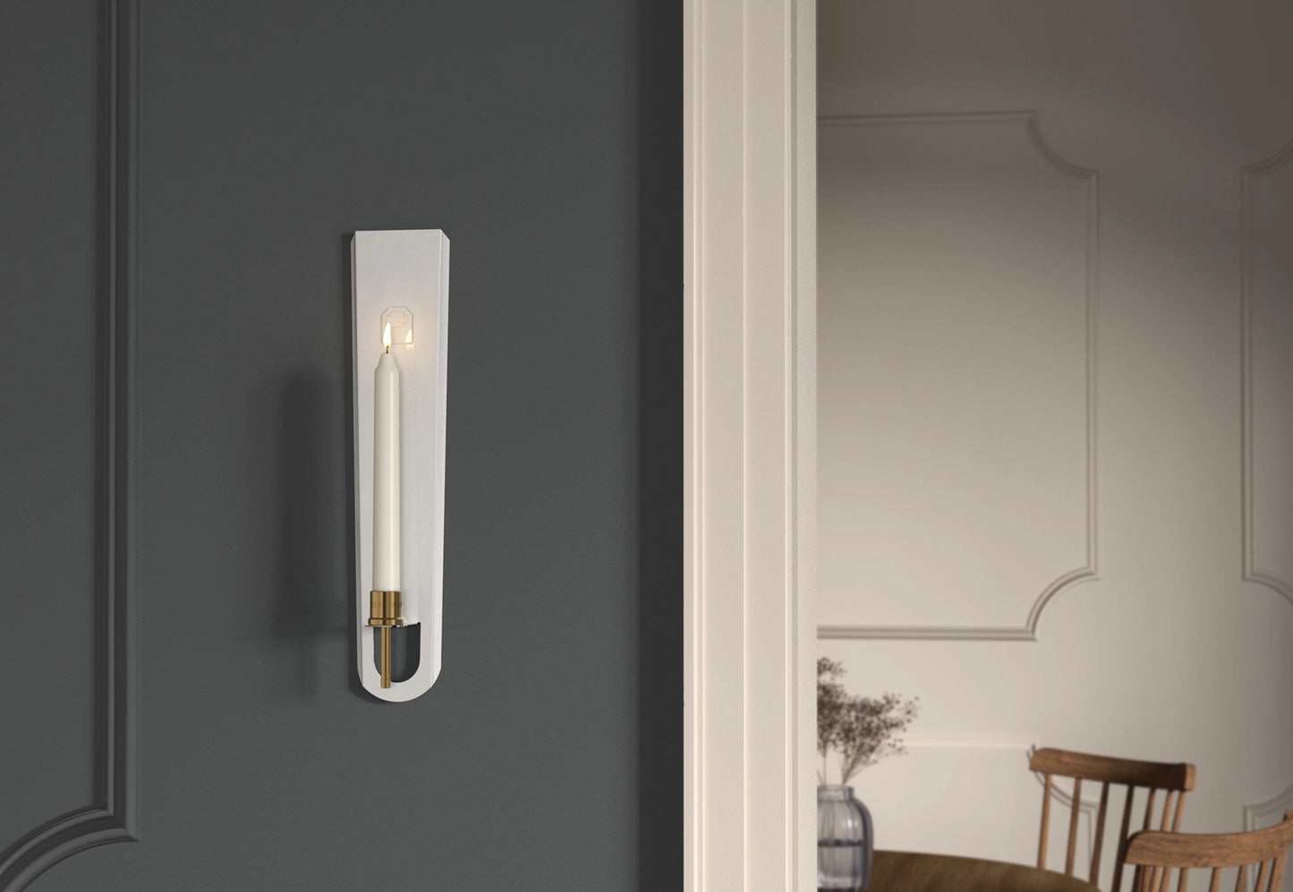White Candle Sconce