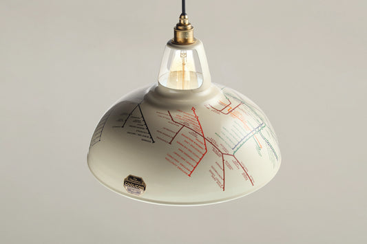 Large Underground Map Lampshade & Suspension Set